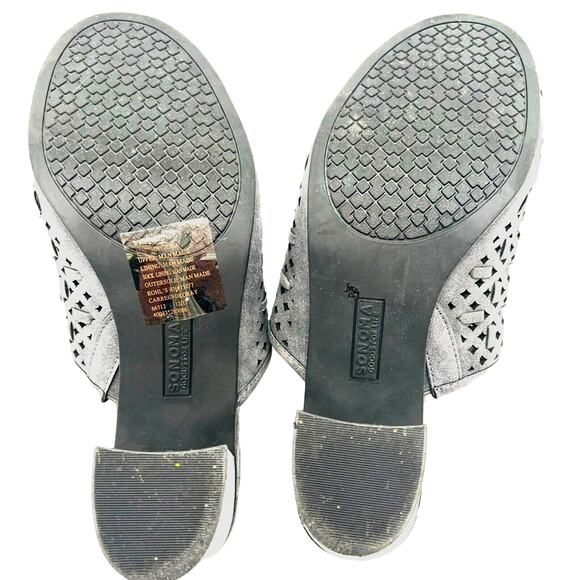 SONOMA Women's 9 M Vitalize Ortholite gray carreen sandals heels mules Open Toe - Picture 5 of 5
